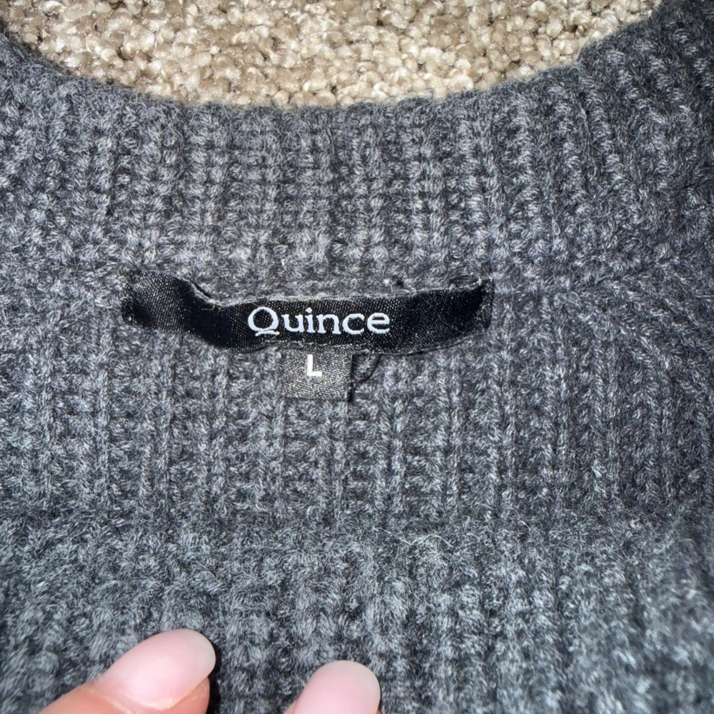 Quince Women's Ribbed Crewneck Sweater in Charcoal Gray - Picture 2 of 6